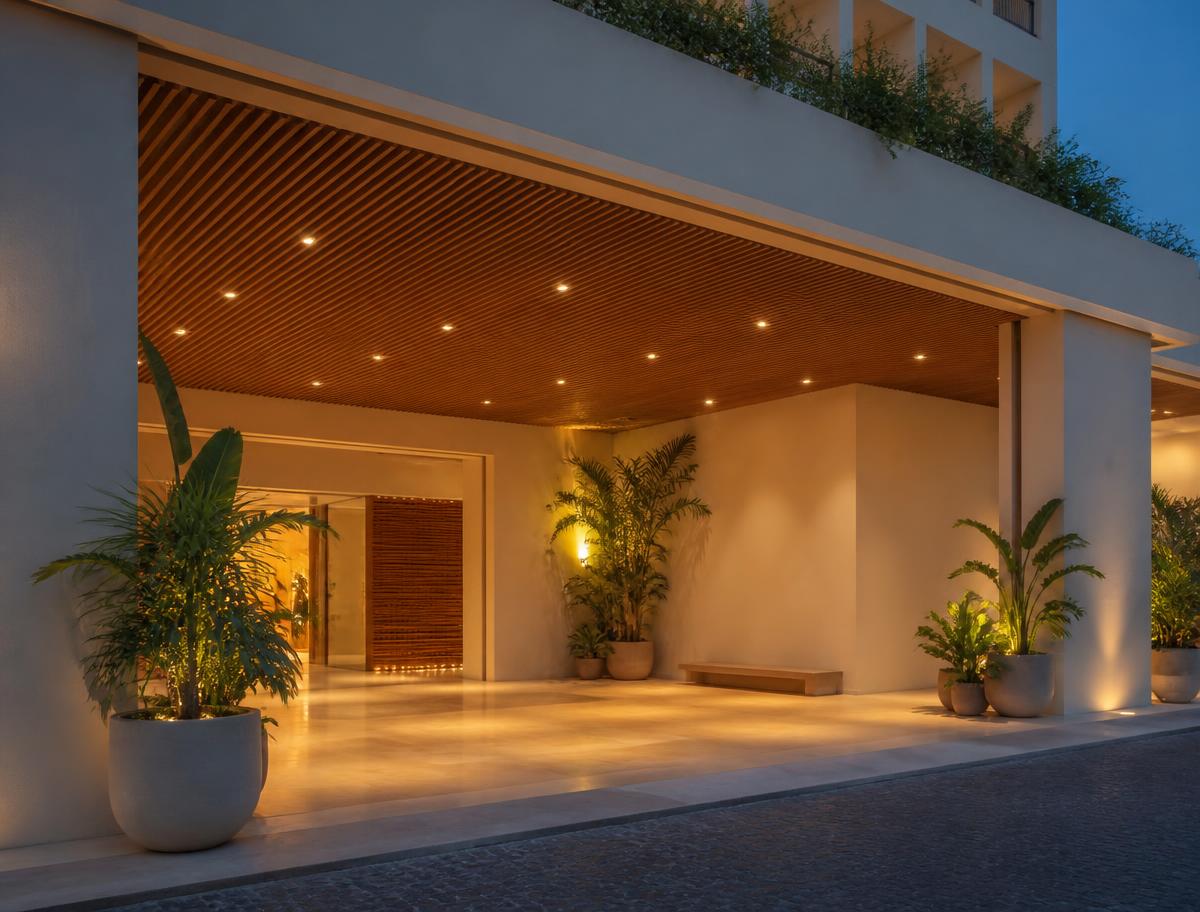 Entrance to Hotel Shoreline Vista in Manipal